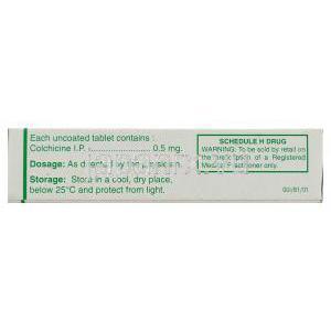 コルヒチン, ゴートニル Goutnil 0.5 mg 錠 (Inga) 成分