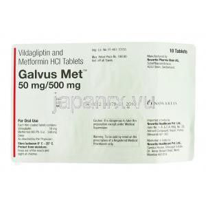 ビルダグリプチン / メトホルミン塩酸塩（ゾマリスト ジェネリック）, ガルバス メット Galvus