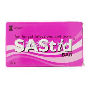 サスティッド  Sastid, サリチル酸 / 沈降硫黄配合 50gm  固体石鹸 （GSK/Stiefel） 箱