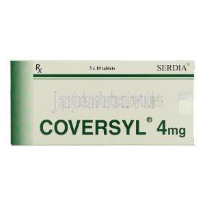 コバシル Coversyl, ペリンドプリル 4mg 錠 (Serdia Pharma) 箱