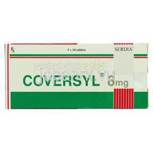 コバシル Coversyl, ペリンドプリル 8mg 錠 (Serdia Pharma) 箱