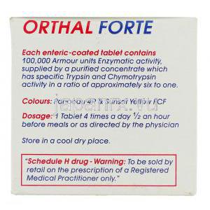 オーサル フォルテ Orthal Forte, トリプシン・キモトリプシン配合 錠 (Cipla) 成分