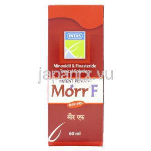 モールF Morr-F,  ミノキシジル・フィナステリド配合 60ml 頭皮外用液 (Intas) 箱