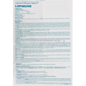 ロピミューン Lopimune, カレトラ ジェネリック, ロピナビル・リトナビル 配合 錠 (Cipla) 情報シート1