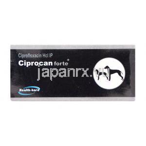 シプロカン フォルテ Ciprocan Forte, シプロフロキサシン＋ラクト乳酸菌 250mg (Health Kare Pharma) 箱