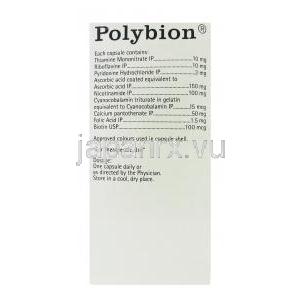 ポリビオン Polybion, マルチビタミン＋ミネラル 錠 (Merck) 成分