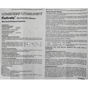 フルチベート  Flutivate, プロピオン酸フルチカゾン 0.005 % x 20gm 軟膏 (GSK) 情報シート1