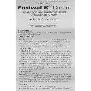 フジワルB Fusiwal B, フシジン酸 / ベクロメタゾン配合 クリーム (Wallace) 情報シート1