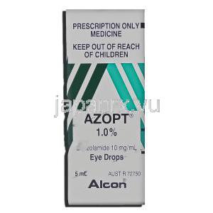 エイゾプト Azopt, ブリンゾラミド 1 % x 5ml 点眼薬 (Alcon) 箱