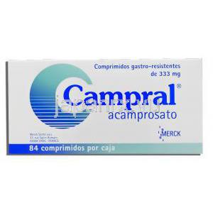 キャンプラル Campral, アカンプロセート 333mg 錠 (Merck) 箱