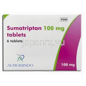 イミグラン ジェネリック, スマトリプタン Sumatriptan 100mg 錠 (Aurobindo) 箱