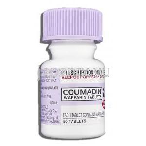 クーマディン Coumadin, ワーファリンジェネリック, ワルファリン 2mg 錠 (Sigma) ボトル