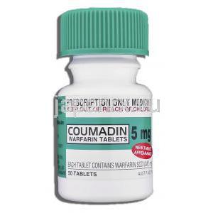 クーマディン Coumadin, ワーファリンジェネリック, ワルファリン 5mg 錠 (Sigma) ボトル