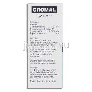 クロマル Cromal , インタール ジェネリック, クロモグリク酸  2% 点眼薬, 成分