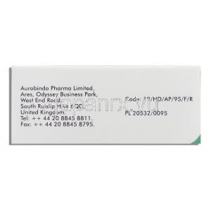 パロキセチン Paroxetine 20mg 錠 (Aurobindo) 製造者情報