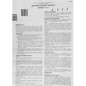 ゾラデックス Zoladex, 酢酸ゴセレリン 3.5mg デポ注射 （アストラゼネカ社） 情報シート1