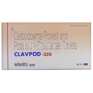 セフポドキシムプロキセチル / クラブランカリウム配合, Clavpod,  200MG / 125MG 錠 (Alkem) 箱