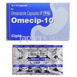 オメシップ Omecip, オメプラゾール , 10mg カプセル (Cipla)