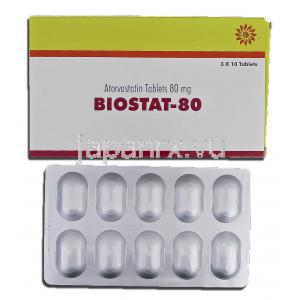バイオスタット Biostat, リピトール ジェネリック, アトルバスタチン 80mg 錠 (Sava medica)