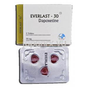 エバーラスト30 Everlast-30, プリリジー ジェネリック, ダポキセチン, 30mg, 錠