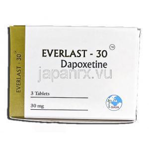 エバーラスト30 Everlast-30, プリリジー ジェネリック, ダポキセチン, 30mg, 錠 箱