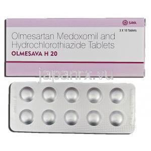 オルメサバH20 Olmesava H 20, Generic Benicar, オルメサルタンメドキソミル, 20mg, 錠
