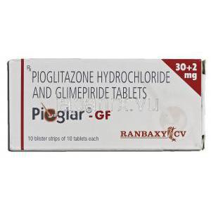 ピオグラーGF Pioglar-GF, アクトス GF ジェネリック, ピオグリタゾン・グリメピリド, 錠 箱