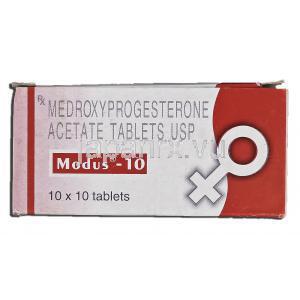 モーダス10 Modus-10, ヒスロン ジェネリック, メドロキシプロゲステロン, 錠 箱