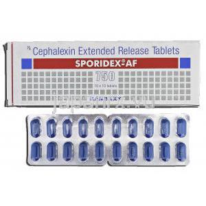 スポリデックス-AF 750 Sporidex-AF 750, ケフレックス ジェネリック, セファレキシン ER, 750mg, 錠