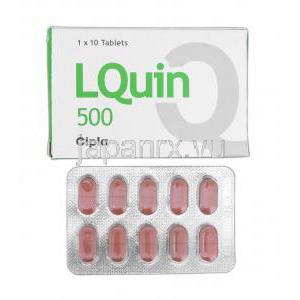 エルクイン500 LQuin 500, クラビット ジェネリック, レボフロキサシン , 500mg, 錠