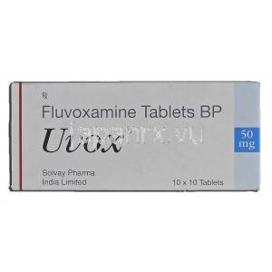 ユーボックス Uvox, Generic Luvox, フルボキサミンマイレン酸塩, 50mg, 箱