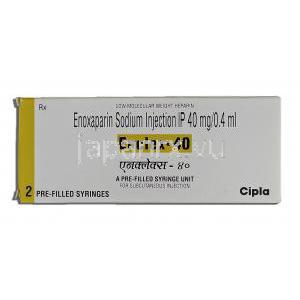 エンクレックス40 Enclex-40, エノキサパリン 注射 IP 40mg 0.4ml, 箱
