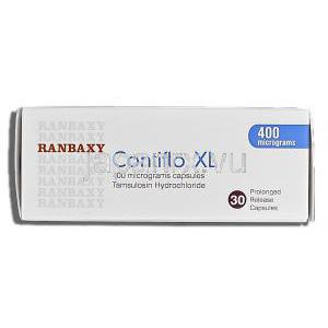 コンティフローXL Contiflo XL, タムスロシン塩酸塩 400mg 箱側面