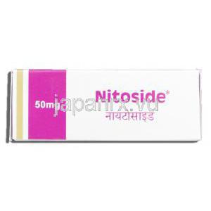 ニトサイド Nitoside, ニトプロ持続静注液, ニトロプルシドナトリウム, 50mg 注射 箱側面