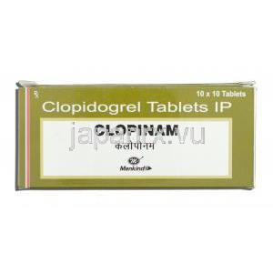 クロピナム Clopinam, プラビックス ジェネリック, クロピドグレル, 75mg 箱