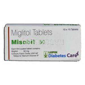 ミソビット50 Misobit 50, セイブル ジェネリック, ミグリトール 50mg 錠 成分情報