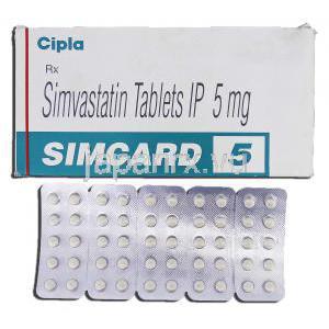 シムカード5 Simcard 5, リポバス ジェネリック, シンバスタチン 5mg, 錠