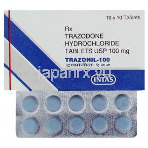 トラゾドン塩酸塩  100 mg 錠, Trazonil, Intas