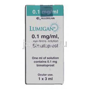 ルミガン Lumigan, ビマトプロスト 0.1 mg/ml, 点眼薬, 箱