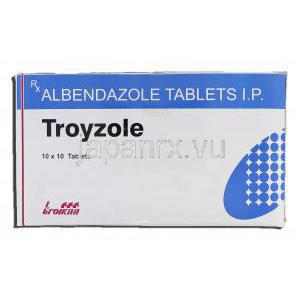 トロイゾール Troyzole, エスカゾール ジェネリック, アルベンダゾール 400mg, 錠, 箱