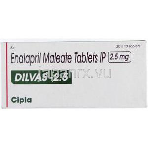 ディルバ Dilva, レニベース ジェネリック, エナラプリル 2.5mg 錠 (Cipla)
