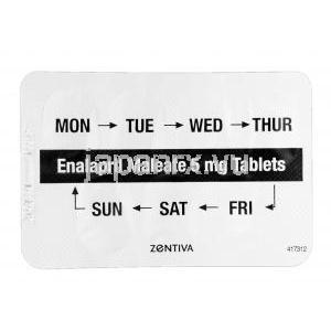 エナラプリル Enalapril, レニベース ジェネリック, エナラプリル 5mg, 錠 包装記載情報
