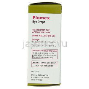 フルオロメトロン, Flomex,  0.1% w/v  5ML 点眼薬 (Cipla) 箱