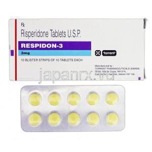 レスピドン-3 Respidon-3, リスパダール ジェネリック, リスペリドン, 3mg, 錠