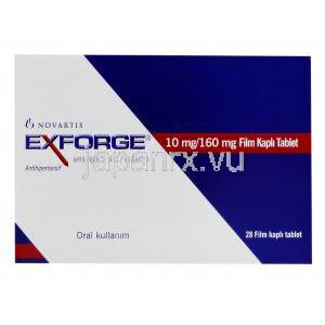 エックスフォージ Exforge, アムロジピン/  バルサルタン  10mg/ 160mg, 錠, 箱