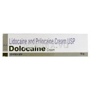 ドロカイン クリーム 15g, Dolocaine Cream（エムラクリーム ジェネリック）リドカイン 25mg/ プリロカイン 25mg 配合 箱