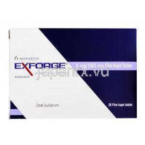 エックスフォージ Exforge, アムロジピン/  バルサルタン  5mg/ 160mg, 錠, 箱