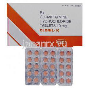 クロミプラミン, Clonil, 10 mg 錠 (Intas)