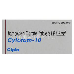 サイトタム Cytotam, ノルバデックス ジェネリック, タモキシフェン 10mg 錠 (Cipla) 箱