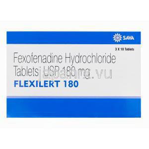 フレキシレート180　Flexilert180、ジェネリックアレグラ、フェキソフェナジン塩酸塩180mg　箱